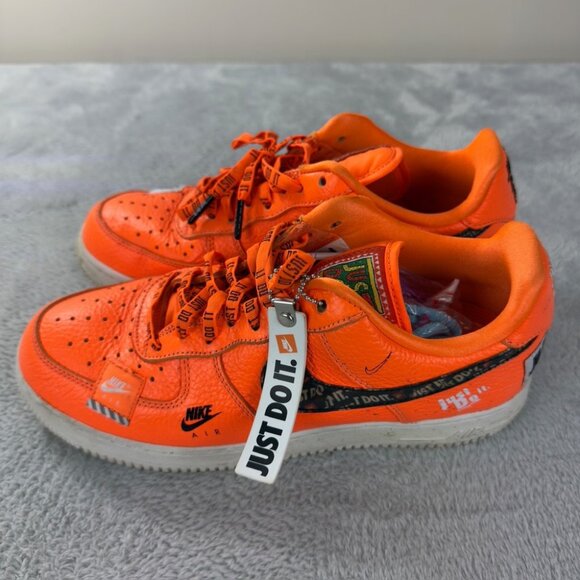 Nike Air Force 1 Just Do It Bright Orange Men’s Sneakers Size 8 US - AR7719-800 - Picture 1 of 16